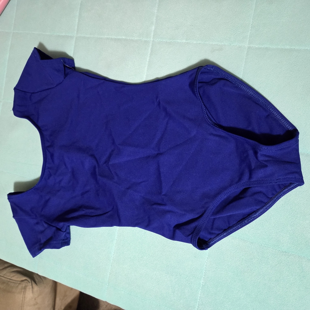 Capezio Royal Blue Short Sleeve Leotard Child Medium Nwot